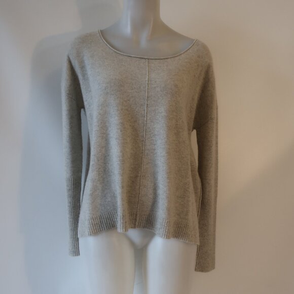 Womens Nili Lotan 100% Cashmere Light Heather Gray Sweater S - Picture 2 of 5
